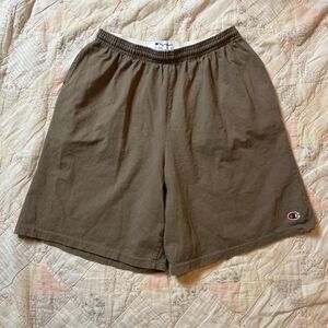 champion minimalist neutral khaki brown elastic shorts size xl